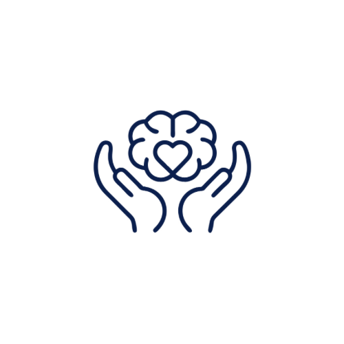 Two hands gently cradling a brain